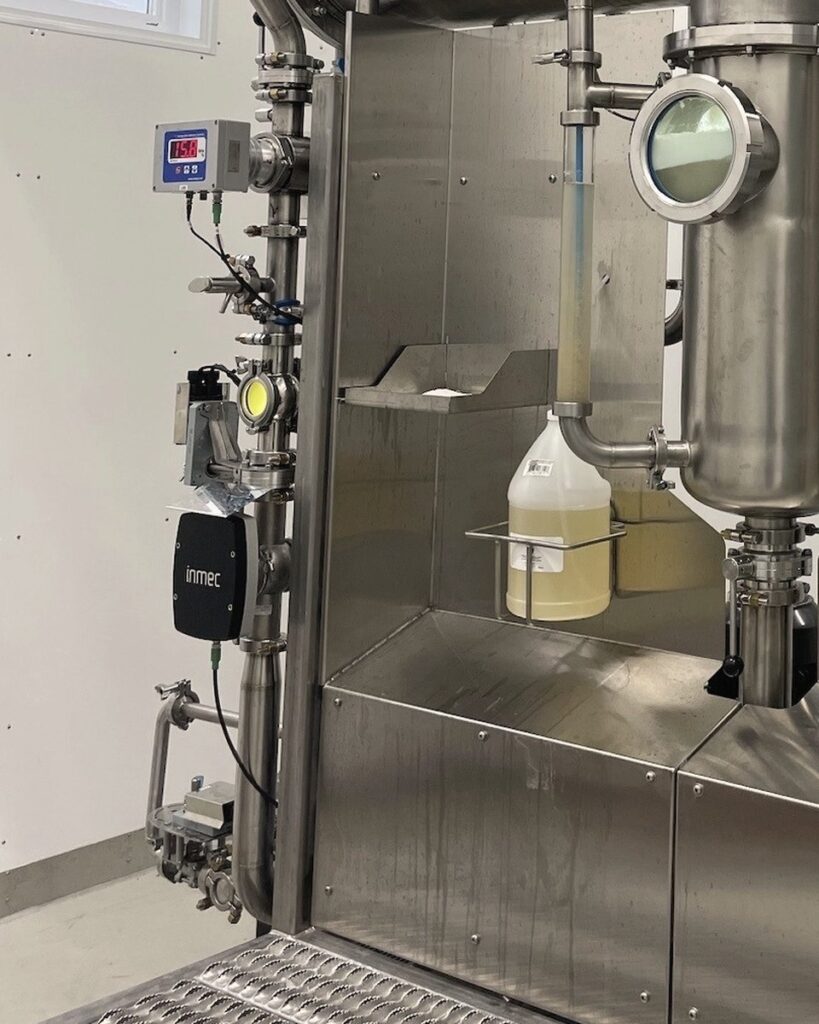 Inmec P2TC sensor on an evaporator line